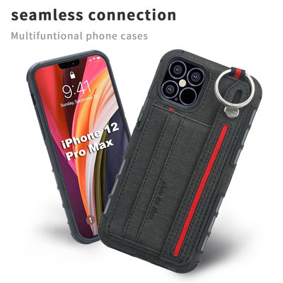 Lanyard Strap Leather Phone Cases para Iphone 14 13 Scratchproof