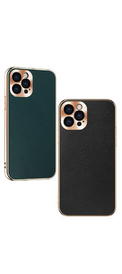Caja de cuero de lujo de cuero auténtica de la cartera de Iphone de las cajas del teléfono