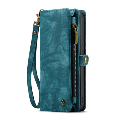 Funda de piel auténtica de lujo a prueba de choques de la cartera del caso de cuero multifuncional de IPhone