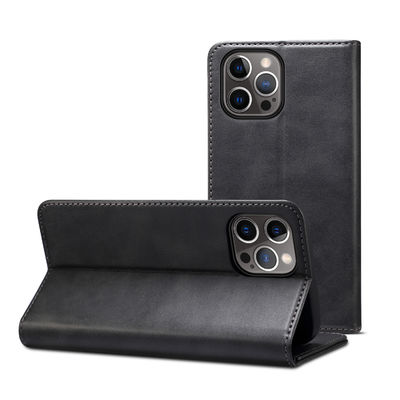 Caja de lujo del cuero de la cartera del teléfono de la caja del ODM de cuero auténtico/del OEM Iphone