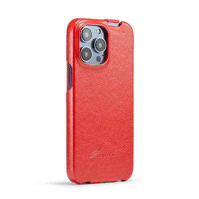Caso magnético de cuero auténtico de lujo exquisito del OEM Iphone 14 de las cajas del teléfono