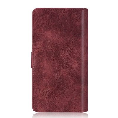 Cajas de cuero a prueba de choques Flip Card Holder Wallet hermético al polvo del teléfono de la PU
