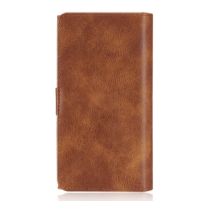 Cajas de cuero a prueba de choques Flip Card Holder Wallet hermético al polvo del teléfono de la PU