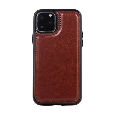 Cubierta inofensiva del iPhone 11 de la PU del teléfono móvil de la caja de cuero a prueba de choques de la cartera