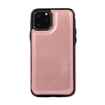 Cubierta inofensiva del iPhone 11 de la PU del teléfono móvil de la caja de cuero a prueba de choques de la cartera