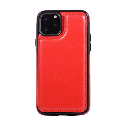 Cubierta inofensiva del iPhone 11 de la PU del teléfono móvil de la caja de cuero a prueba de choques de la cartera