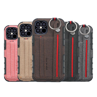 Lanyard Strap Leather Phone Cases para Iphone 14 13 Scratchproof