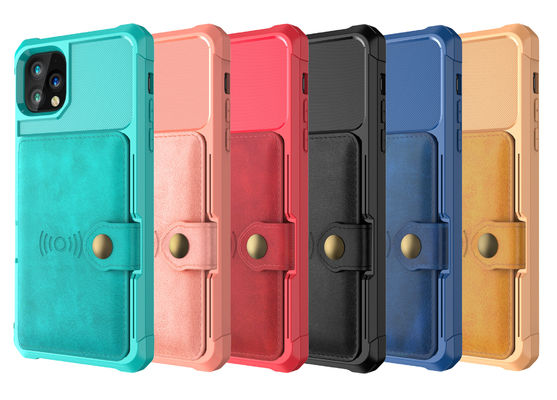 Portatarjetas a prueba de choques de Magsafing de la caja de cuero de la cartera del teléfono del OEM para Iphone 14
