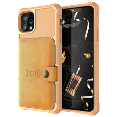 Portatarjetas a prueba de choques de Magsafing de la caja de cuero de la cartera del teléfono del OEM para Iphone 14