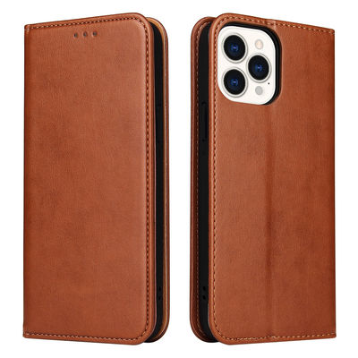 Las cajas de cuero impermeables del teléfono personalizaron la caja de la cartera de Iphone