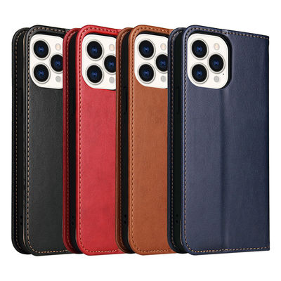 Las cajas de cuero impermeables del teléfono personalizaron la caja de la cartera de Iphone