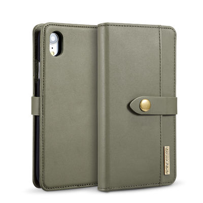 Estilo moderno inofensivo de cuero auténtico de lujo de la caja de la cartera del ODM Iphone