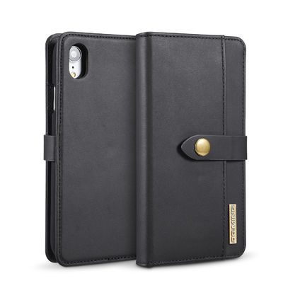 Estilo moderno inofensivo de cuero auténtico de lujo de la caja de la cartera del ODM Iphone