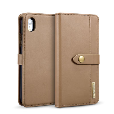 Estilo moderno inofensivo de cuero auténtico de lujo de la caja de la cartera del ODM Iphone