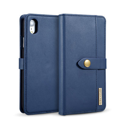 Estilo moderno inofensivo de cuero auténtico de lujo de la caja de la cartera del ODM Iphone