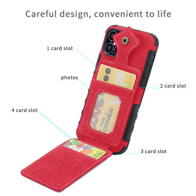 Caso de cuero de Iphone del teléfono de la caja de la cartera de la caja de cuero de cuero del teléfono