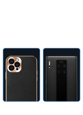 Caja de cuero de lujo de cuero auténtica de la cartera de Iphone de las cajas del teléfono