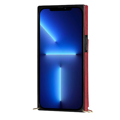 Auténtico de lujo a prueba de choques de la PU Iphone de la cartera de cuero inconsútil de la caja