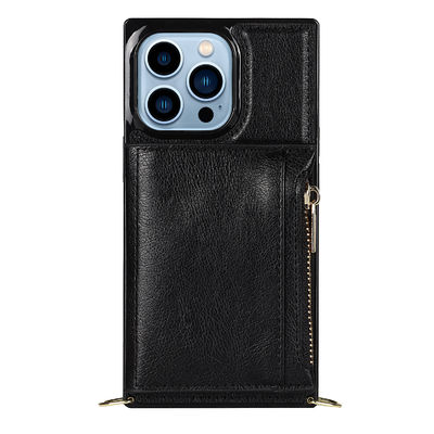 Auténtico de lujo a prueba de choques de la PU Iphone de la cartera de cuero inconsútil de la caja