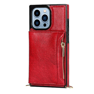 Auténtico de lujo a prueba de choques de la PU Iphone de la cartera de cuero inconsútil de la caja