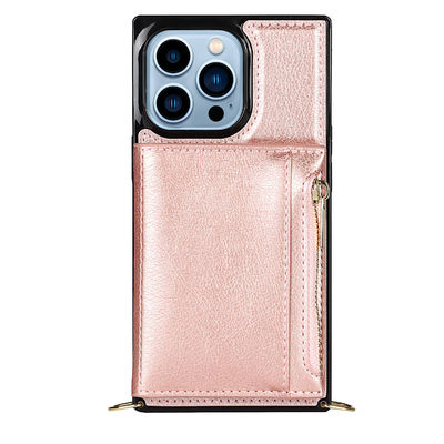 Auténtico de lujo a prueba de choques de la PU Iphone de la cartera de cuero inconsútil de la caja