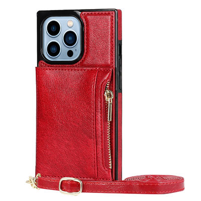 Auténtico de lujo a prueba de choques de la PU Iphone de la cartera de cuero inconsútil de la caja