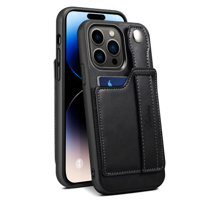 Caso de cuero de Iphone del teléfono de la caja de la cartera de la caja de cuero de cuero del teléfono de lujo