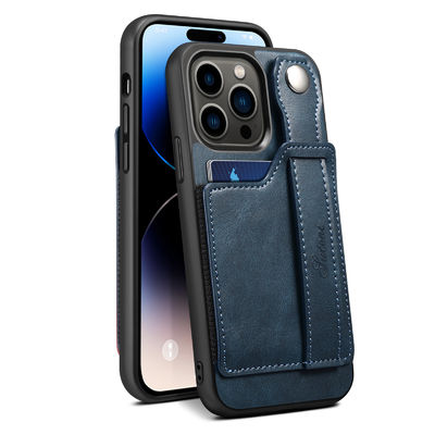Caso de cuero de Iphone del teléfono de la caja de la cartera de la caja de cuero de cuero del teléfono de lujo