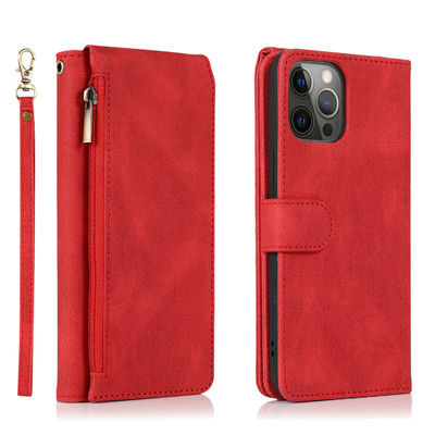 Estilo moderno auténtico de lujo del caso de cuero de Iphone de la caja del teléfono de la cartera
