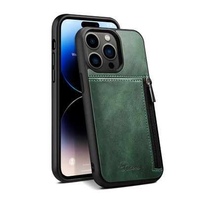 Caja de lujo de cuero auténtica de la cartera de Iphone de las cajas del teléfono moderna