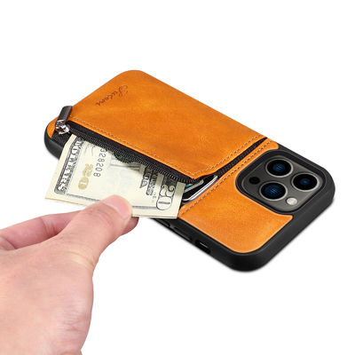Caja de lujo de cuero auténtica de la cartera de Iphone de las cajas del teléfono moderna
