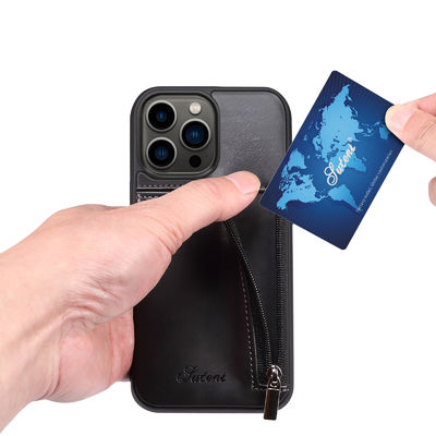 Caja de lujo de cuero auténtica de la cartera de Iphone de las cajas del teléfono moderna