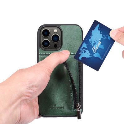 Caja de lujo de cuero auténtica de la cartera de Iphone de las cajas del teléfono moderna