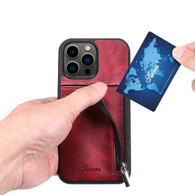 Caja de lujo de cuero auténtica de la cartera de Iphone de las cajas del teléfono moderna