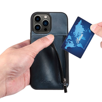 Caja de lujo de cuero auténtica de la cartera de Iphone de las cajas del teléfono moderna