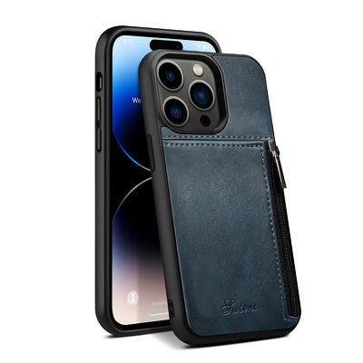 Caja de lujo de cuero auténtica de la cartera de Iphone de las cajas del teléfono moderna