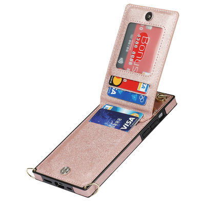 Caja de cuero auténtica de la cartera de Iphone de las cajas de cuero de lujo del teléfono