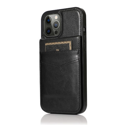 Cajas de cuero del teléfono del cuero de la prueba del rasguño de Iphone de la caja del teléfono de la cartera