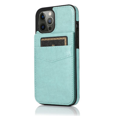 Cajas de cuero del teléfono del cuero de la prueba del rasguño de Iphone de la caja del teléfono de la cartera