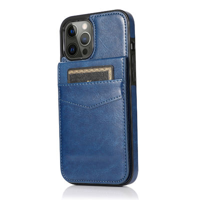 Cajas de cuero del teléfono del cuero de la prueba del rasguño de Iphone de la caja del teléfono de la cartera