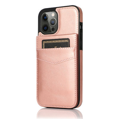 Cajas de cuero del teléfono del cuero de la prueba del rasguño de Iphone de la caja del teléfono de la cartera