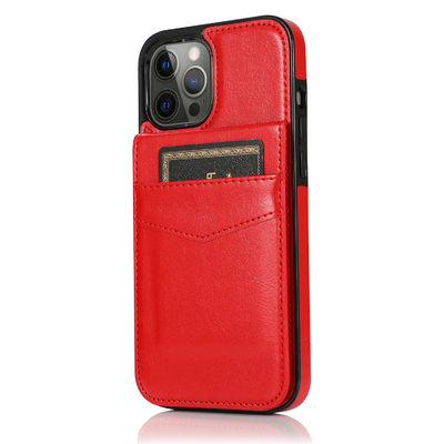 Cajas de cuero del teléfono del cuero de la prueba del rasguño de Iphone de la caja del teléfono de la cartera