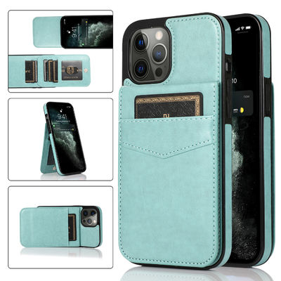 Cajas de cuero del teléfono del cuero de la prueba del rasguño de Iphone de la caja del teléfono de la cartera