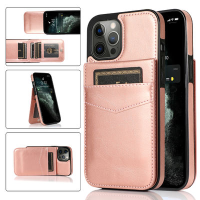 Cajas de cuero del teléfono del cuero de la prueba del rasguño de Iphone de la caja del teléfono de la cartera