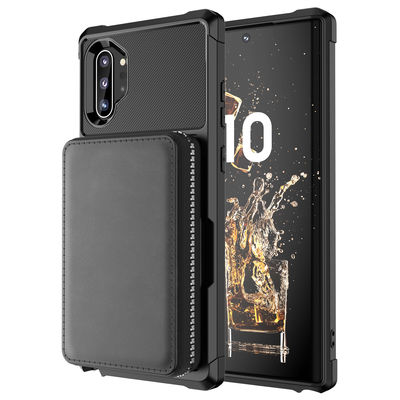 Caja de lujo a prueba de choques de la cartera del teléfono de la tarjeta de la caja de cuero exquisita del teléfono