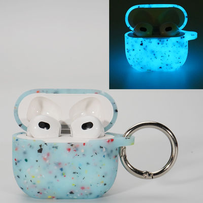 Caja luminosa Airpods del silicón del auricular de la cubierta inofensiva de la caja favorable