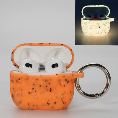 Caja luminosa Airpods del silicón del auricular de la cubierta inofensiva de la caja favorable